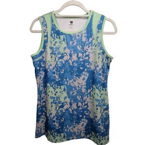 Noble Equestrian Blue And Green Splatter Active Tank Size Medium